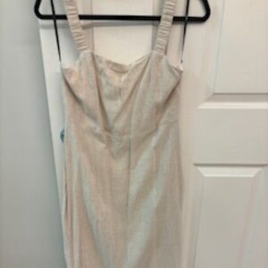 Forever 21 Linen dress Size L Midi New With Tags Natural/Beige Color